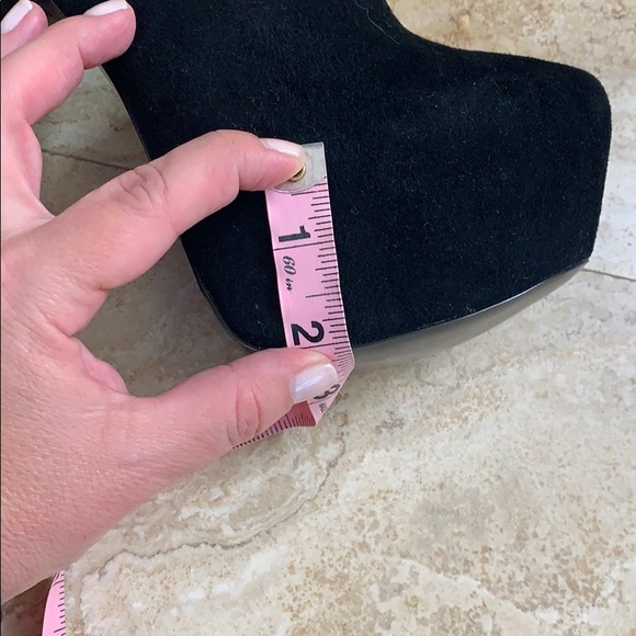 Black suede platform booties - Picture 6 of 7